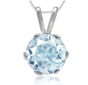 **Beautiful 6MM! Natural Blue Topaz 925 Sterling Silver Pendant