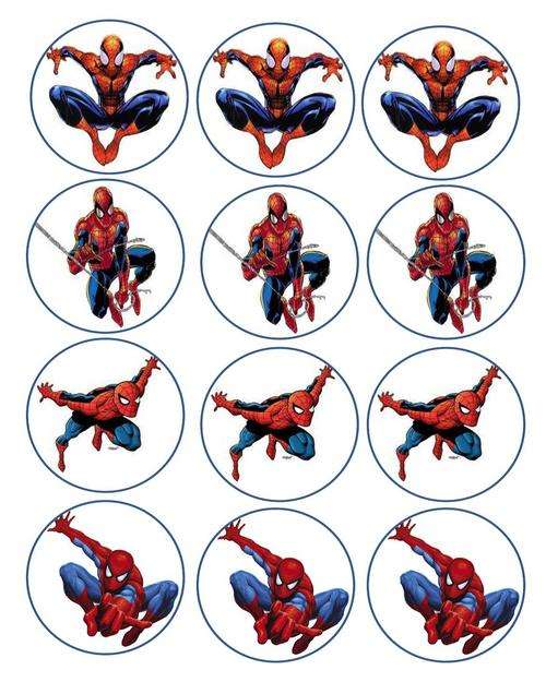 Spiderman Edible Cupcake Pictures (24 cupcake circles)