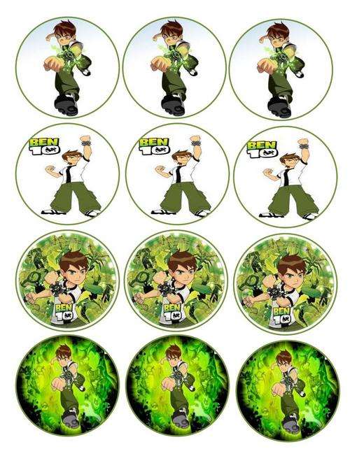 Ben 10 Edible Cupcake Pictures (24 cupcake circles)