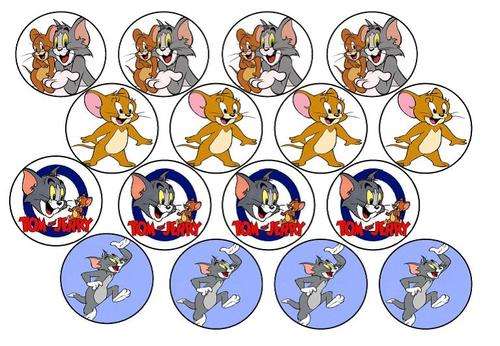 Tom & Jerry Edible Picture Cupcake Toppers