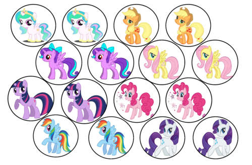 My Little Pony Edible Picture Cupcake Toppers
