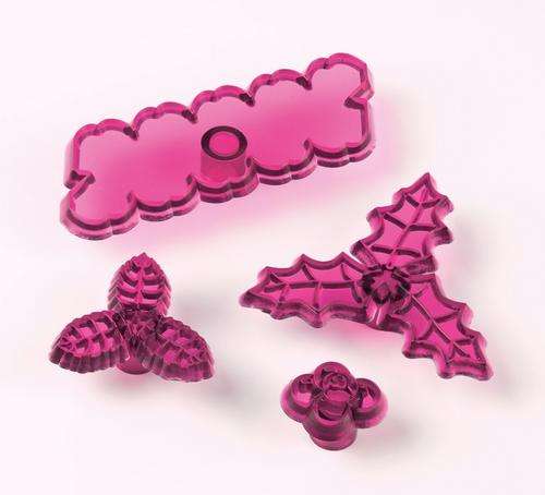 Cupid Rose and Holly Cutter - For fondant and gumpaste