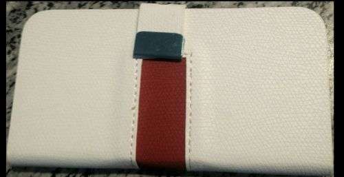 Stunning! Book Case Pouch For Iphone 5 / 5s - White with Red