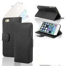 Book Case Flip Pouch For Apple iPhone 6 or 6PLUS -  BLACK