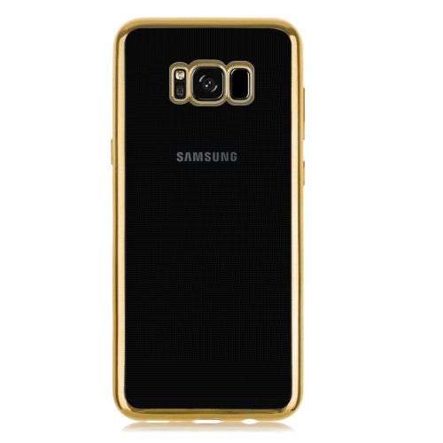 Ultra Thin TPU Case (Clear) with golden frame for Samsung Galaxy S8Plus