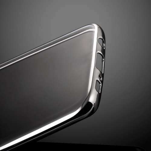 S8 Samsung Galaxy Ultra Thin TPU Case (Clear) with silver frame