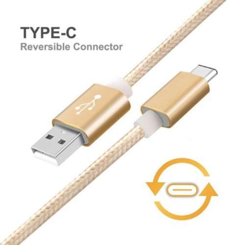 Type-C to USB 2.0 Data & Charging Cable 1 Meter Nylon Braided