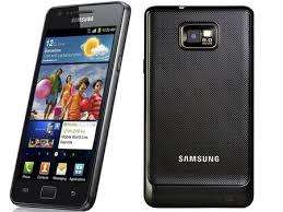 Samsung Galaxy S2 (black) with charging cable and adapter