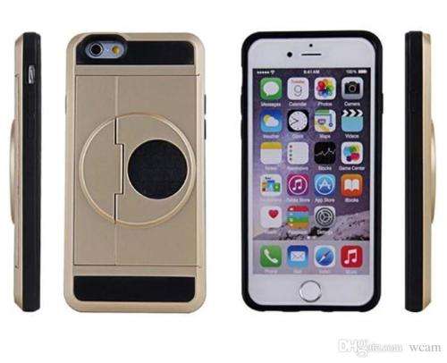 Shockproof IPhone 6S Plus Wallet Case ID Card Pocket Slide Cover Anti-Scratch Protective Shell Armor