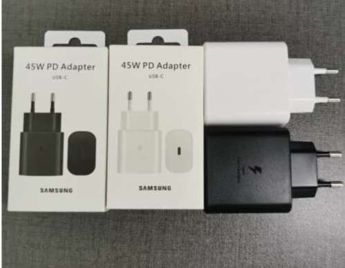 Fast Charger USB-C 45 watt For Samsung Galaxy Note 10 S10 5G S20 Ultra S21 Z Fold 3 Iphone 11 12 13