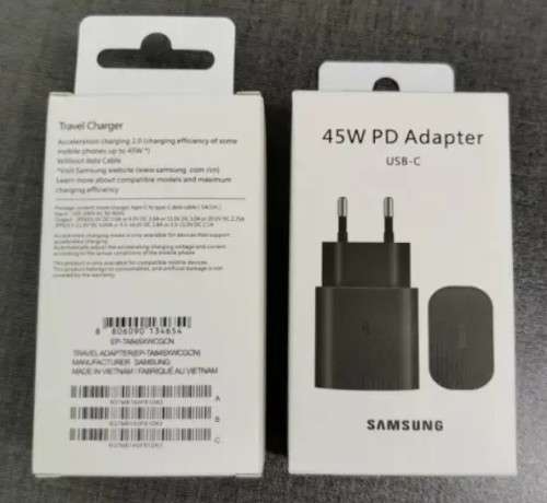 Fast Charger USB-C 45 watt For Samsung Galaxy Note 10 S10 5G S20 Ultra S21 Z Fold 3 Iphone 11 12 13