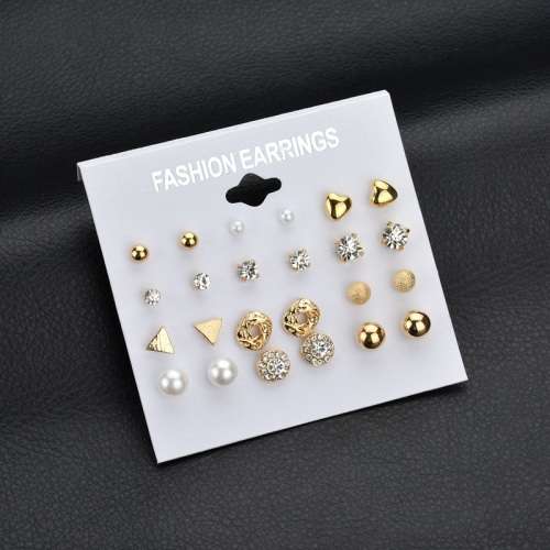 12 Pair/set Women Antique Stud Earrings