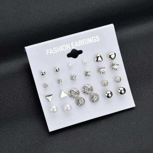 12 Pair/set Women Antique Stud Earrings
