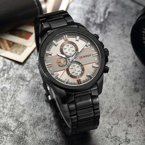 CURREN Stainless Steel Male Sports Army Waterproof Watch