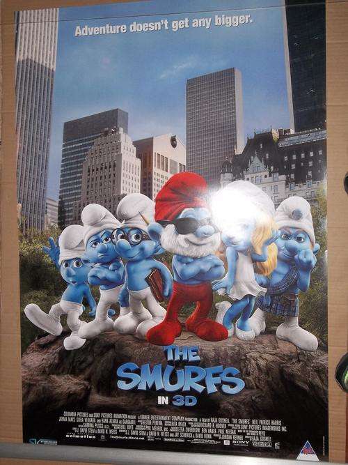 THE SMURFS IN 3D MOVIE POSTER SINGLE SIDED
