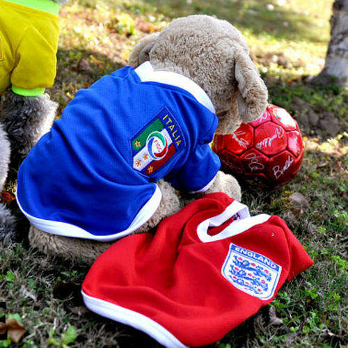 Fashionable Dog Cloth Summer England Soccer Tee for Small to Medium Dogs - Size Small Only