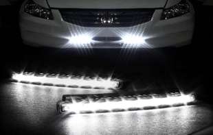 Universal Fit 8-LED WHITE LED Daytime Running Light Set of 2 12V for Most Cars