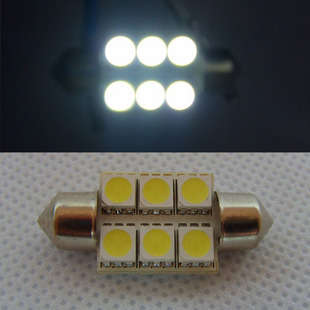 36mm 6 SMD LED Light Cool White for Car Interior Light/ License Plate