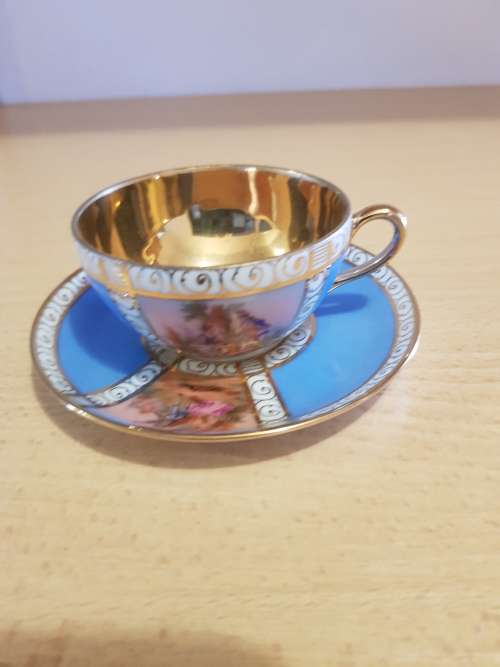 Vintage hand painted demitasse