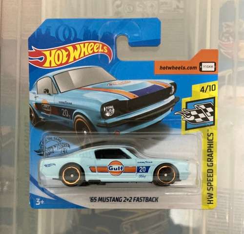 Hot Wheels , 65 Mustang 2+2 Fastback , Gulf , short card