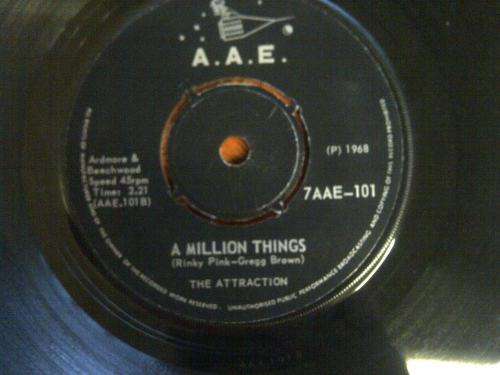 THE ATTRACTION MOSACK THE SPARROW/A MILLION THINGS 7 SINGLE LP