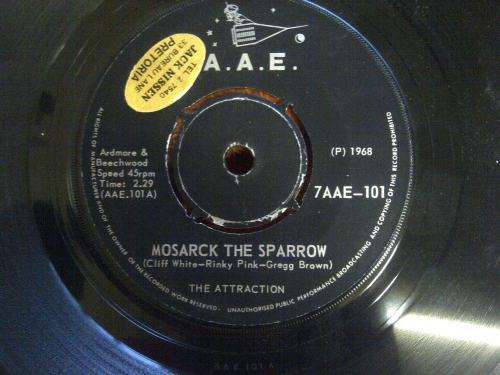 THE ATTRACTION MOSACK THE SPARROW/A MILLION THINGS 7 SINGLE LP