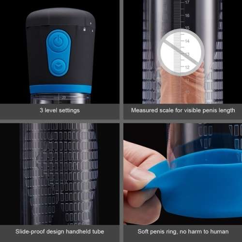 Male Penis Vacuum Pump Air Enlarger Extender Prolong Enhancer with two rings