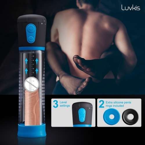 Male Penis Vacuum Pump Air Enlarger Extender Prolong Enhancer with two rings