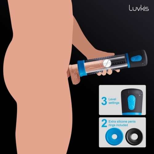 Male Penis Vacuum Pump Air Enlarger Extender Prolong Enhancer with two rings