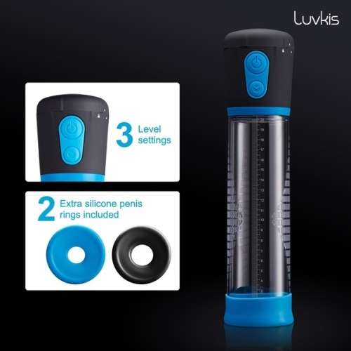 Male Penis Vacuum Pump Air Enlarger Extender Prolong Enhancer with two rings