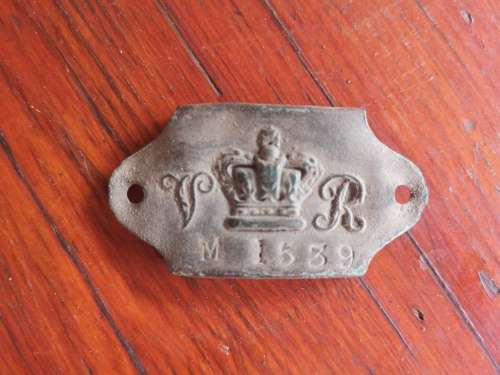 Victorian British Colonial belt tag