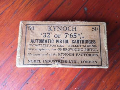 Original 7.65mm / .32 ACP ammo box by Kynoch