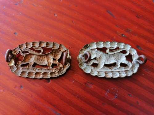 British Leicestershire Regiment Collar Badges