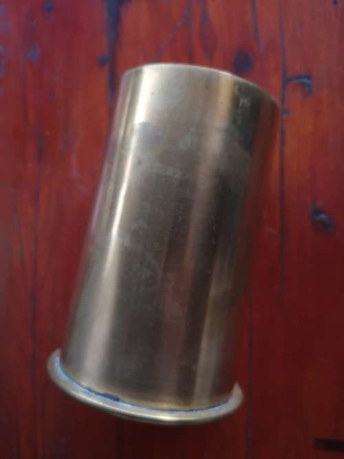 WW1 German South West Africa 77mm artillery brass shell casing