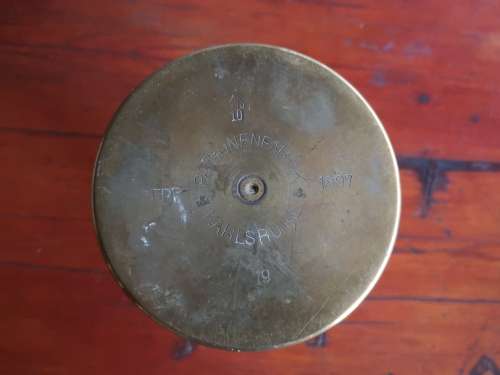 WW1 German South West Africa 77mm artillery brass shell casing