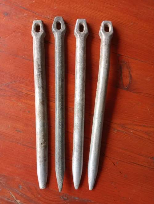 Four 0riginal German WW2 Zeltbahn tent pegs