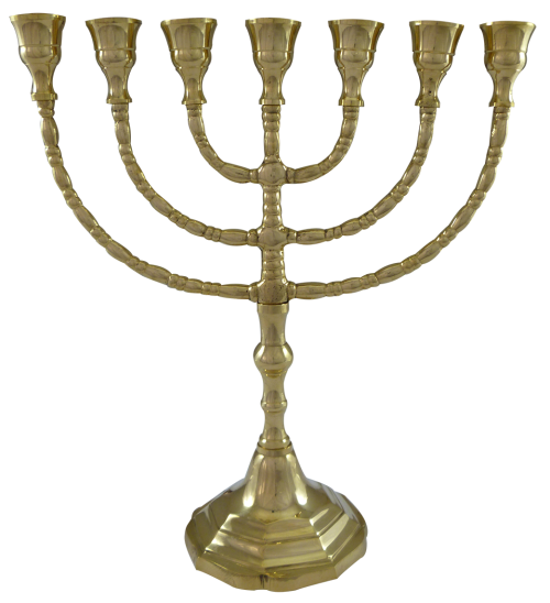 Menorah 7 Candle Holder Solid Brass  27cm Height
