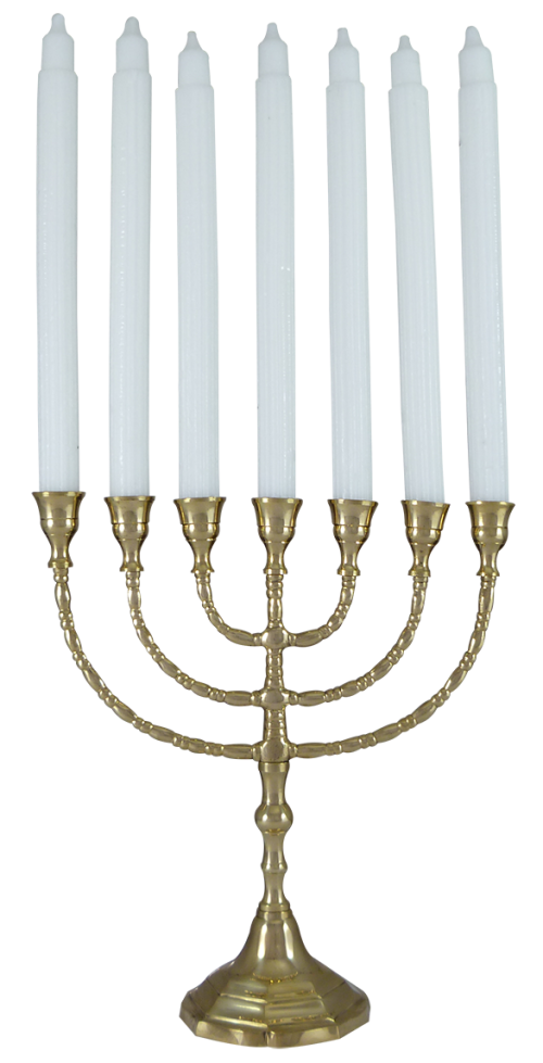 Menorah 7 Candle Holder Solid Brass  27cm Height