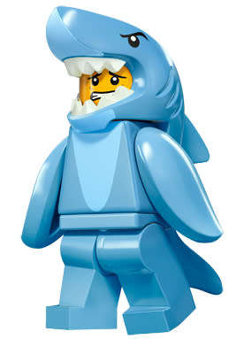 ~ New Lego Minifigures Series 15 Shark Suit Guy ~ New in Sealed Packaging ~ Discontinued (71011)