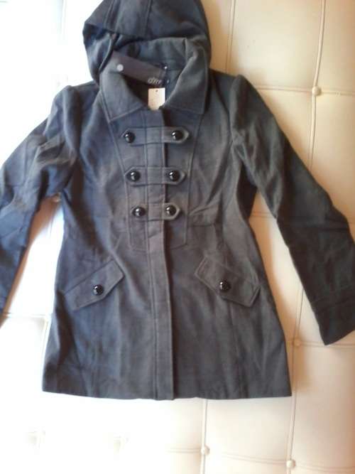 grey coat, size medium, large
