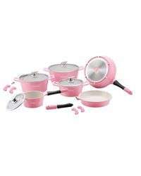 Royalty Line 14-Piece Die Cast Ceramic Coating Cookware Set - Pink. Retail: R1999. Our Price: R 1100