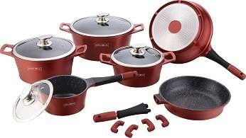 Royalty Line 14Pce Die Cast Marble Coating Cookware Set. Retail: R 1999. Our Price: R 1450