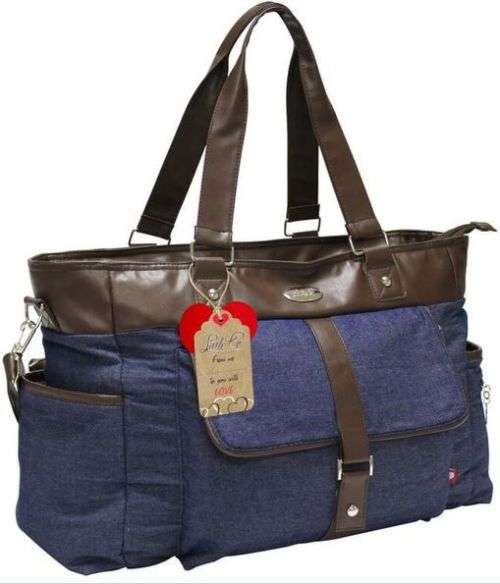 Little Co: Nappy Bag - Blue Denim with Chocolate Trims Retail: R495 our R350 DISPLAY ITEMS