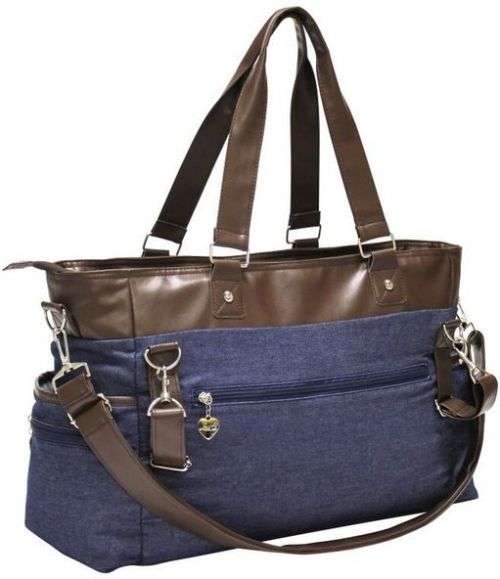 Little Co: Nappy Bag - Blue Denim with Chocolate Trims Retail: R495 our R350 DISPLAY ITEMS
