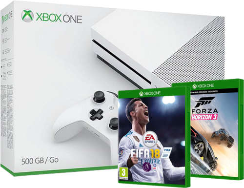 XBOX ONE S 500 GB Console +FIFA 18 OR FORZA HORIZON 7 OR XTRA CONTROLL -FREE SHIPPING!