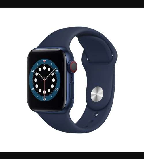 Apple Watch Series 6 40mm Blue Aluminium Case with Deep Navy Sport Band - Regular