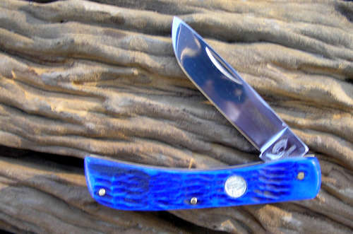 Ocooe River Cutlery Blue Jigged Bone Sodbuster Knife