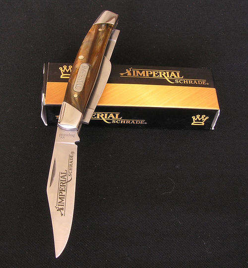 Imperial Schrade Amber Swirl Medium Stockman Knife
