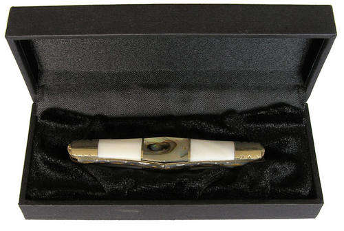 Imperial Schrade Mother Of Pearl & Abalone Swell Whittler Knife