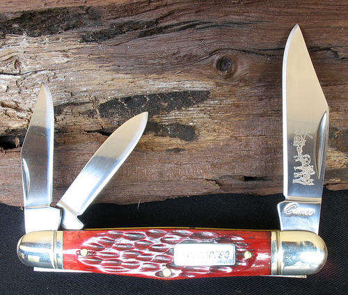 Camillus Camco Red Jig Bone Swell Center Whittler Knife